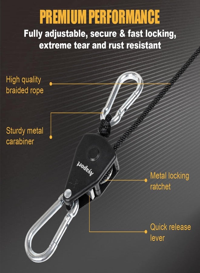 Ayaport Adjustable Rope Hanger Grow Light Hanger, 1/8 Heavy Duty Plant Pulley Rope Tightener Ratchet Tie Down for Kayak, Tarp, Tent Tie Downs, Hanging Plants, Filters, Fans - Image 2