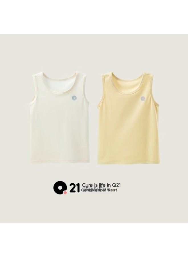 Q21 Bamboo Fiber Moisture Wicking Children's Tank Top Antibacterial Summer A Class Two-pack Souffle Cheesecake Yellow 150 - Image 1