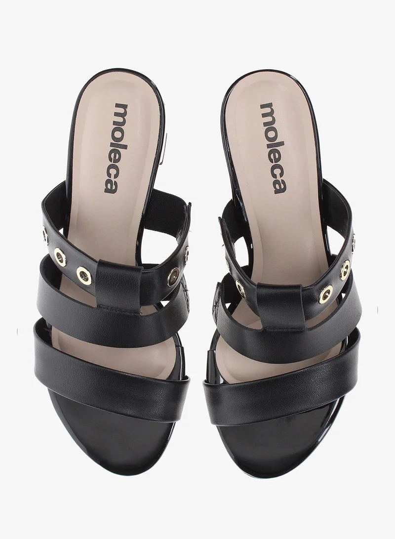 Moleca Black Moleca Women’s Heel Sandals – Stylish Slip-On Mid Heel Sandals for Casual Wear, Parties & Everyday Comfort for Women | Best Price UAE