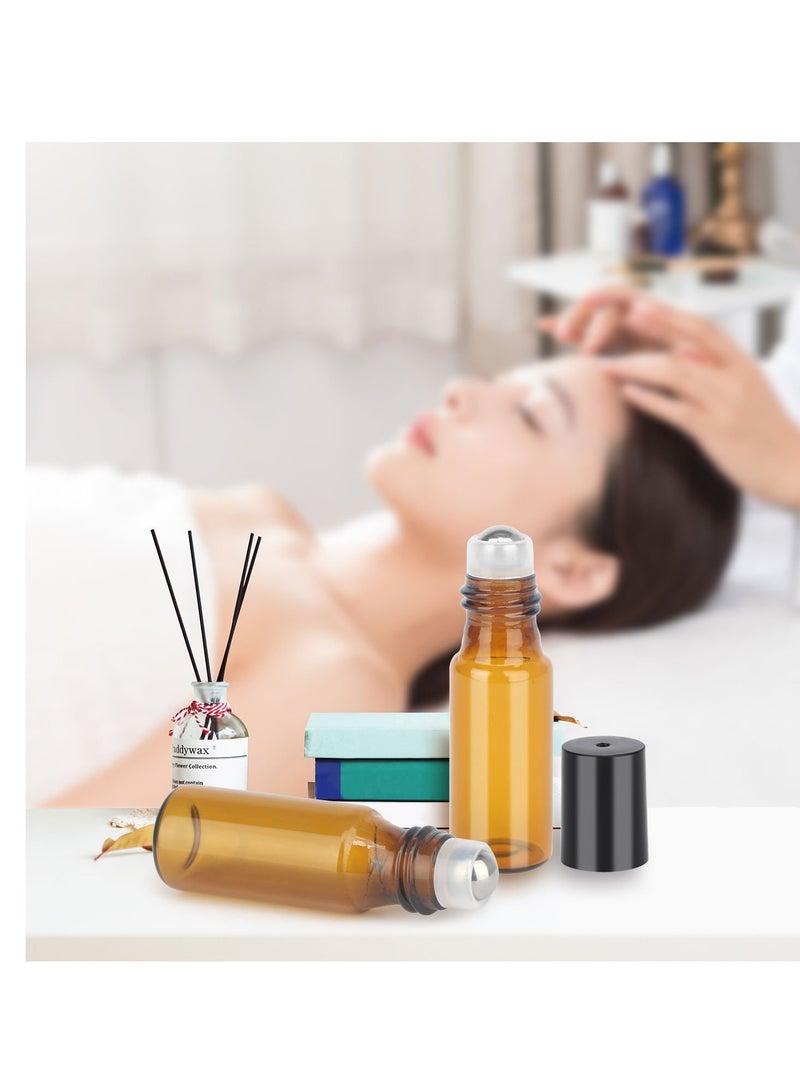 Easytle Essential Oil Roller Bottles, 24 Pack Amber Glass Roller Bottles 5ml, Roller Balls for Essential Oils, Roll on Bottles (96 Pieces Labels, 4 Funnels, 4 Dropper, 2 Opener)  - Image 3