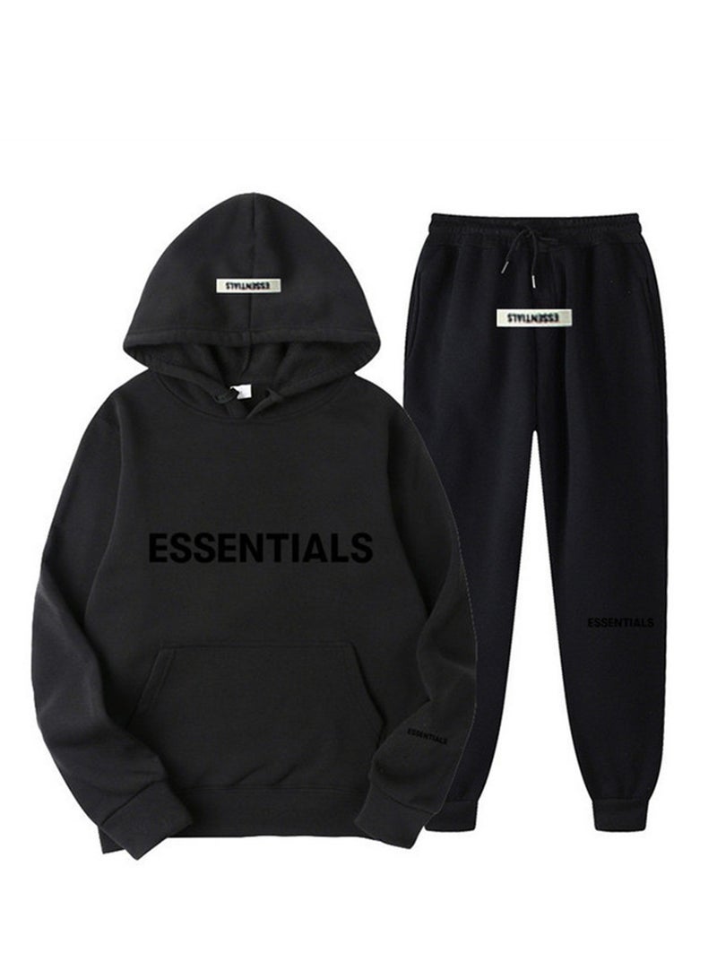 sweatshirt suit Essentials new men's and women's long-sleeved hooded sweatshirt and sweatpants suit - Image 1