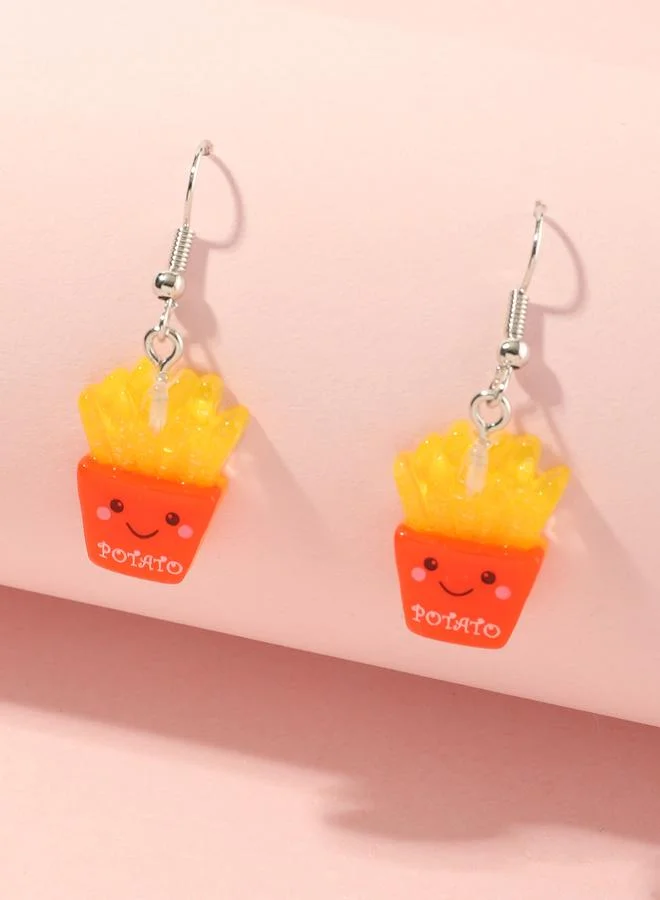 Take Two Girls Fun Cartoon French Fry Dangle Earrings