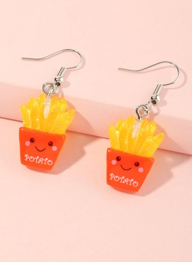 Take Two Girls Fun Cartoon French Fry Dangle Earrings