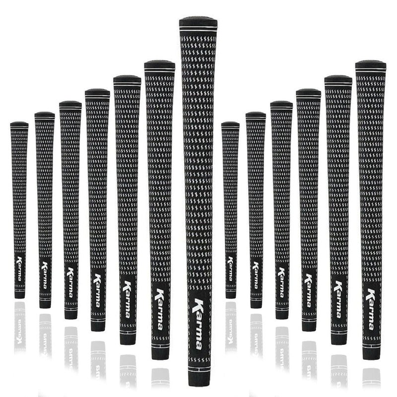 Karma Velour 13 Piece Golf Grip Set BlackWhite Jumbo Plus Rubber Velvet Style 18 Oversized Replacement Golf Club Grips for Men - Image 2