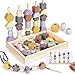 Vanplay Montessori Toys for 3 Year Old Wooden Lacing Beads Stacking Blocks Toys for 3 4 5 Year Old Girl Boy Easter Birthday Gifts Preschool Learning Activities With Beads Sequencing Set for Kids Age 3 - Image 2