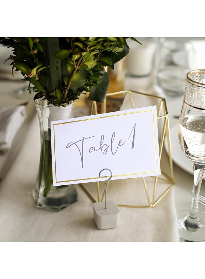 ٥٠ بطاقة طاولة، بطاقات أماكن صغيرة بحواف ذهبية، بطاقات جلوس أنيقة، بطاقات أسماء فارغة، بطاقات مرافقة لحفلات الزفاف، الطاولات، حفلات العشاء، حفلات الاستقبال، مقاس كل منها ٢٫٥ × ٣٫٧٥ بوصة - Image 2