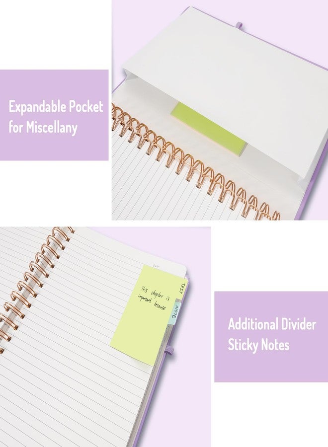 Forvencer Lined Spiral Journal Notebook with 300 Numbered Pages, B5 College Ruled Thick Journals for Writing with 100GSM Paper, Hardcover Notebooks with Contents for Work, School, Women, Men, Purple - Image 5