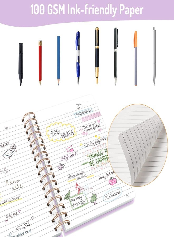 Forvencer Lined Spiral Journal Notebook with 300 Numbered Pages, B5 College Ruled Thick Journals for Writing with 100GSM Paper, Hardcover Notebooks with Contents for Work, School, Women, Men, Purple - Image 4