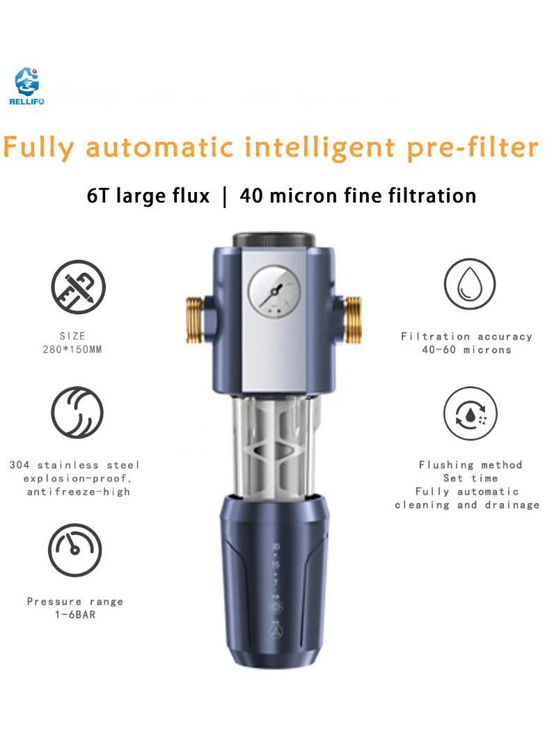 Rotation Fully automatic intelligent timing filtration Touchscreen, Filter，Reusable Whole House Spindown Pre Sediment Water Filter,Purifier for home Drinking Removes Impurities, Sediment From Water, Water Purifiers  - Image 4