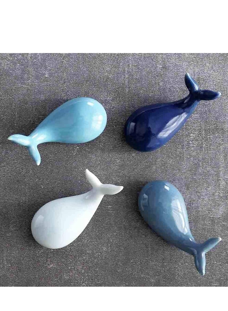 Loquat 4 Pcs Blue Whale Ceramic Chopstick Holders, Animal-Shaped Table Decor - Image 1