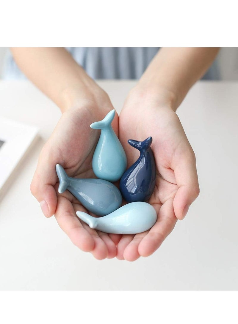 Loquat 4 Pcs Blue Whale Ceramic Chopstick Holders, Animal-Shaped Table Decor - Image 2