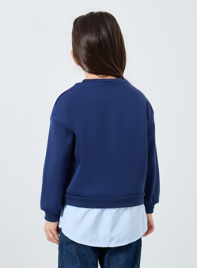 Styli Girls Navy Blue Paris Graphic Sweatshirt - Image 4