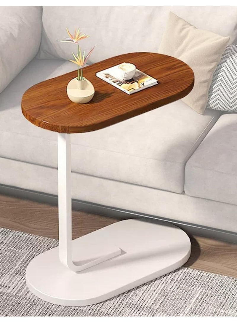 DubaiGallery طاولة جانبية صغيرة طاولة سرير جانبية رفيعة طاولة نهاية، توفير المساحة ارتفاع 27.6 بوصة (70 سم) طاولة قهوة على شكل C، طاولة وجبات خفيفة بجانب الأريكة للأثاث القابل للإمالة - Image 2