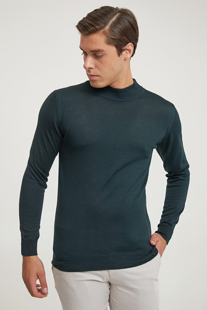 D'S DAMAT Regular Fit Khaki Plain Knitted Sweater 9HF060636275D  - Image 2