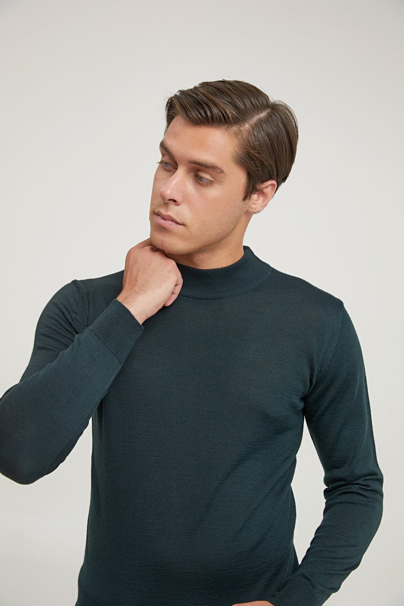 D'S DAMAT Regular Fit Khaki Plain Knitted Sweater 9HF060636275D  - Image 1