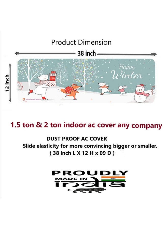 DARSHANAM WORLD Polyester New Printed Air Conditioning Dust Cover Folding Designer Ac Cover For Indoor Split Ac 1.5 Ton (97 X 31 X 21 .5Cm | Printed) - Image 2