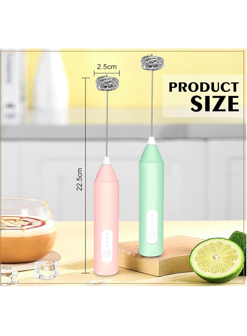 إيباسكت مضرب 3*1مضرب صنع رغوة الحليب الكهربائية القابل لإعادة الشحن - أداة خفق قوية للقهوة والكابتشينو والنسكافيه واللاتيه مع رأس لمضرب البيض(متعدد الالوان) - Image 2