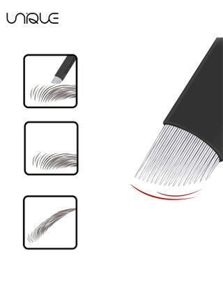 10 Pieces Disposable 0.18mm Microblading Blade Fine Needles Permanent Makeup Curve Brow Manual Eyebrow Embroidery Tattoo Microblade Needles - 14 Pins Shape - view 2