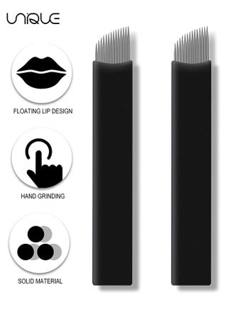 10 Pieces Disposable 0.18mm Microblading Blade Fine Needles Permanent Makeup Curve Brow Manual Eyebrow Embroidery Tattoo Microblade Needles - 14 Pins Shape - view 3