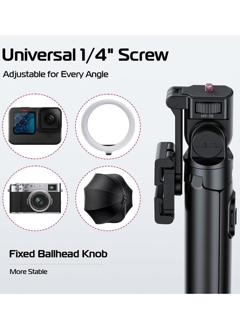 Ulanzi - ULANZI MT-70 Extendable Phone Tripod, 63" Selfie Stick Phone Vlog Tripod Stand with 2 Phone Clip, 360° Rotate Dual Camera Tripod for iPhone Sony Canon Action Camera, Lightweight for Travel - Image 1