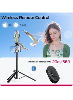 Ulanzi ULANZI MT-70 Extendable Phone Tripod, 63" Selfie Stick Phone Vlog Tripod Stand with 2 Phone Clip, 360° Rotate Dual Camera Tripod for iPhone Sony Canon Action Camera, Lightweight for Travel  - Image 5