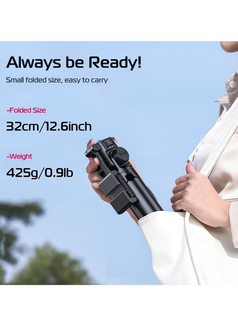 Ulanzi - ULANZI MT-70 Extendable Phone Tripod, 63" Selfie Stick Phone Vlog Tripod Stand with 2 Phone Clip, 360° Rotate Dual Camera Tripod for iPhone Sony Canon Action Camera, Lightweight for Travel - Image 1