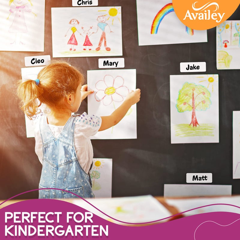 Availey. Availey 50 Pieces (3.2 x 1.2) - White Magnetic Dry Erase Labels - Reusable Strips for Classroom Home Office Garage Refrigerator Blank Writable Erasable Cards Name Tags Students Locker Shelf - Image 4