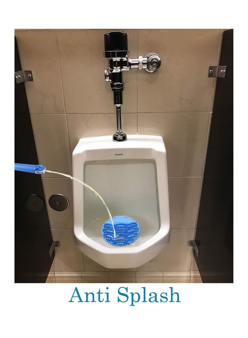 5 Pack Scented Urinal Screens Deodorizer with Anti-Splash Bristles, Men Bathroom Deodorizer Waterless Toilet Anti Splash Urinal for Public Restrooms and Fits Most Brand Urinals (Blue) - Image 3