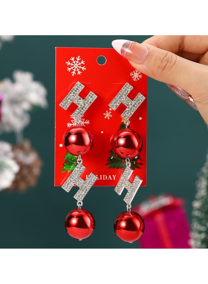 New Christmas Pendant Earrings Cartoon Diamond Alloy Christmas Earrings Series
