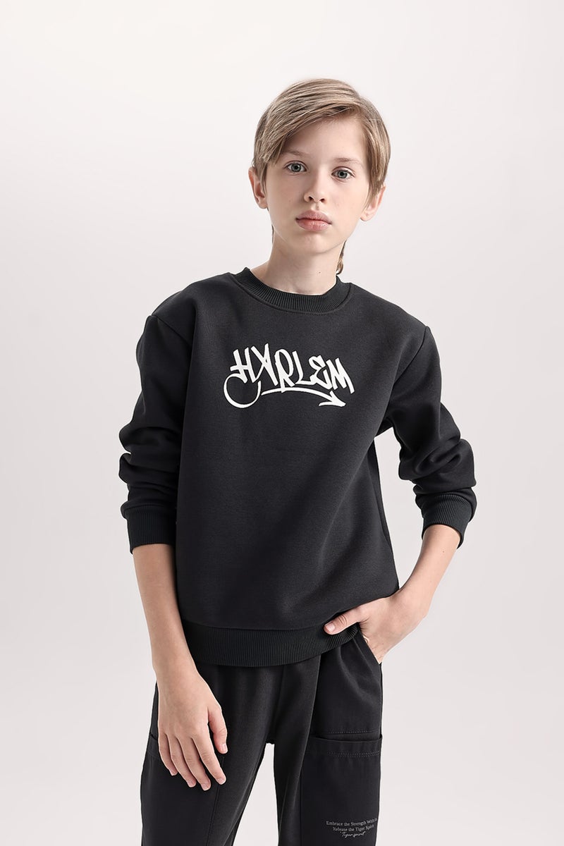DeFacto Boy Crew Neck Back Printed Thick Sweatshirt  - Image 5