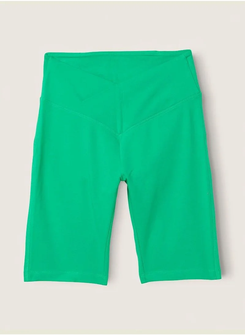 PINK Cotton High Waist 9" V Crossover Bike Short