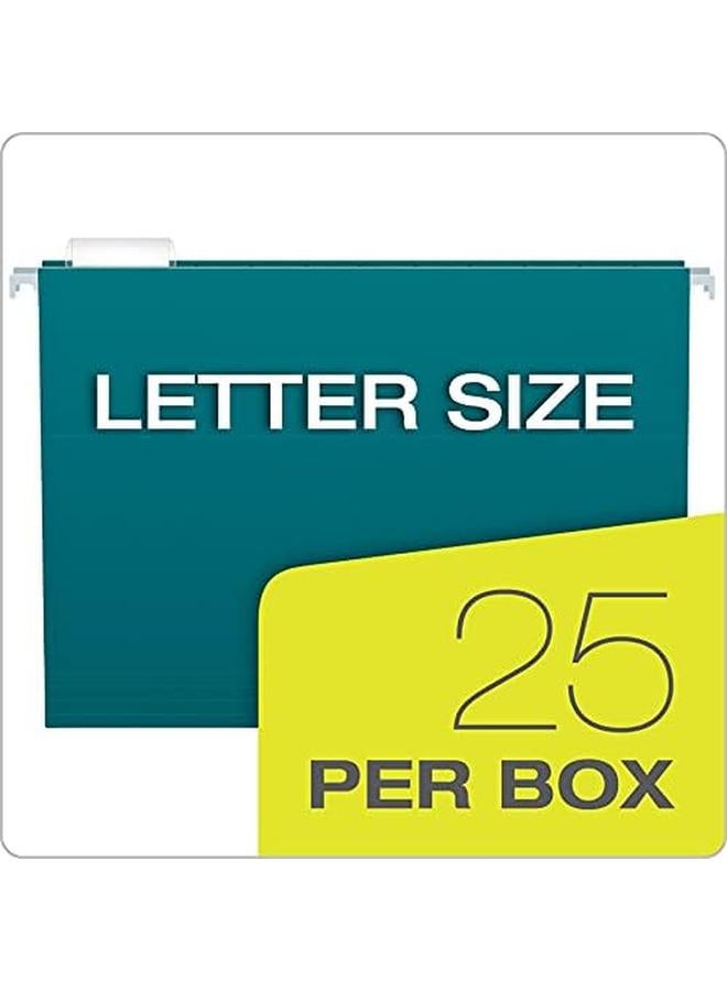 بندافليكس مجلدات ملفات معلقة مُعاد تدويرها، مقاس حرف، ألوان جوهرة متنوعة، درجتان لحفظ الملفات بسهولة، 1 5 علامات تبويب مقطوعة، 25 لكل صندوق 81667 - Image 4