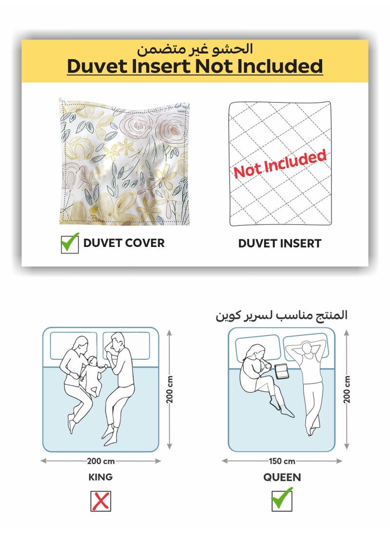 Donetella Digital Print Duvet cover Set,Queen Size 200x230 cm - 4-Pcs Bed Set, ,Emirate Collection, Microfiber - 1 Duvet Cover, 1 Fitted Sheet, 1 Pillow Shams, 1 Pillowcases (Filler Not Include) - Image 3