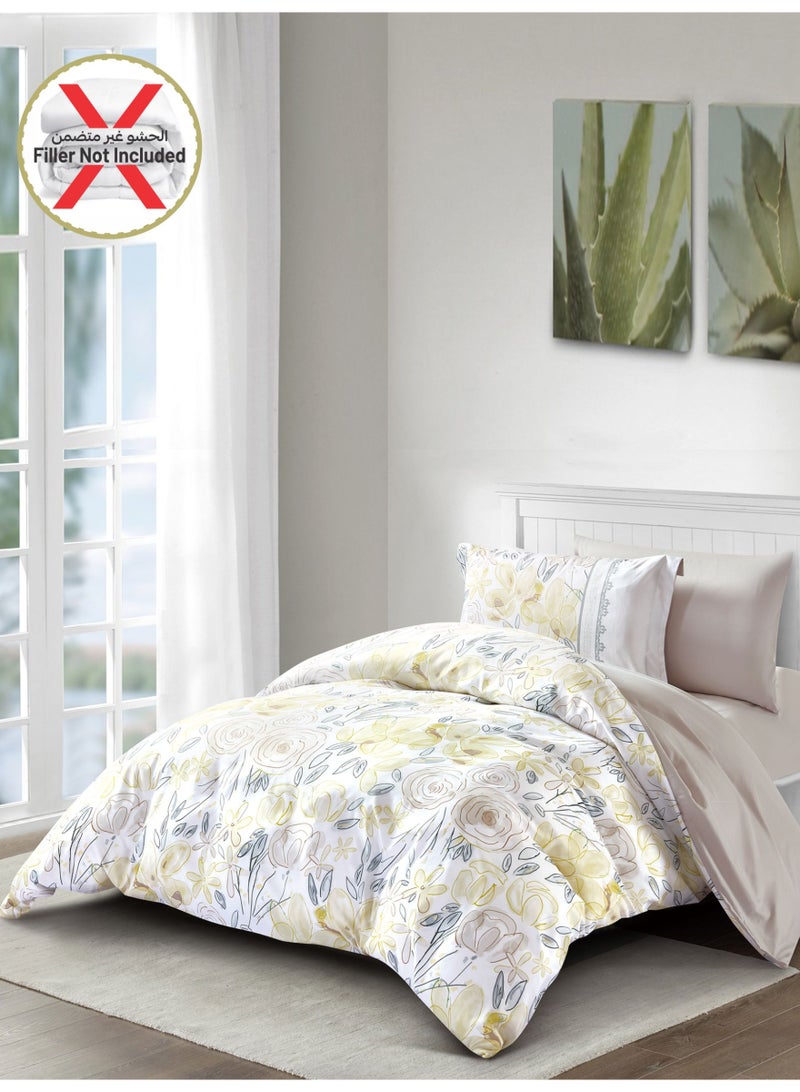 Donetella Digital Print Duvet cover Set,Queen Size 200x230 cm - 4-Pcs Bed Set, ,Emirate Collection, Microfiber - 1 Duvet Cover, 1 Fitted Sheet, 1 Pillow Shams, 1 Pillowcases (Filler Not Include) - Image 2