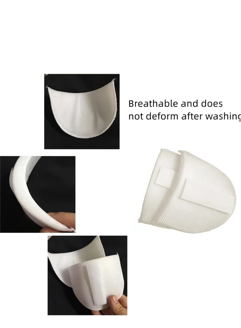 GMORO 1 Pairs White Foam Shoulder Pads,Sewing Shoulder Pads for Women Men,Soft Foam Padded Self Adhesive Shoulder Pad for Blazer Clothes Sewing Accessories Craft DIY - Image 3