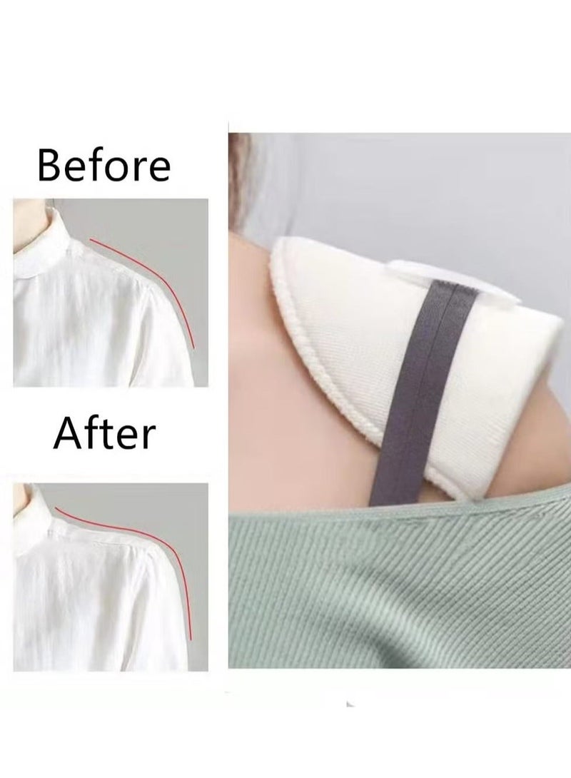 GMORO 1 Pairs White Foam Shoulder Pads,Sewing Shoulder Pads for Women Men,Soft Foam Padded Self Adhesive Shoulder Pad for Blazer Clothes Sewing Accessories Craft DIY - Image 2
