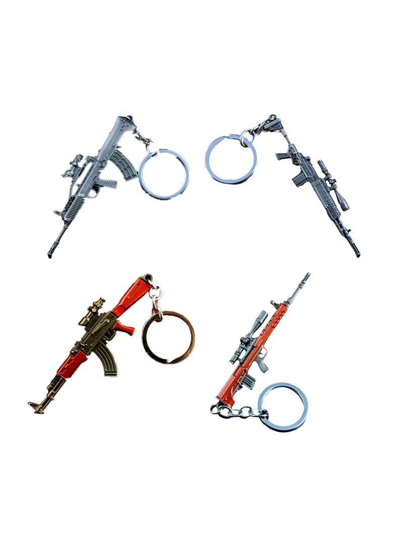 4 قطع من سلسلة المفاتيح المعدنية الصغيرة PUBG ذات الطراز القديم - Image 1