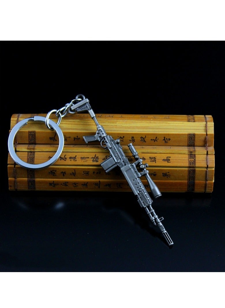 4 قطع من سلسلة المفاتيح المعدنية الصغيرة PUBG ذات الطراز القديم - Image 4