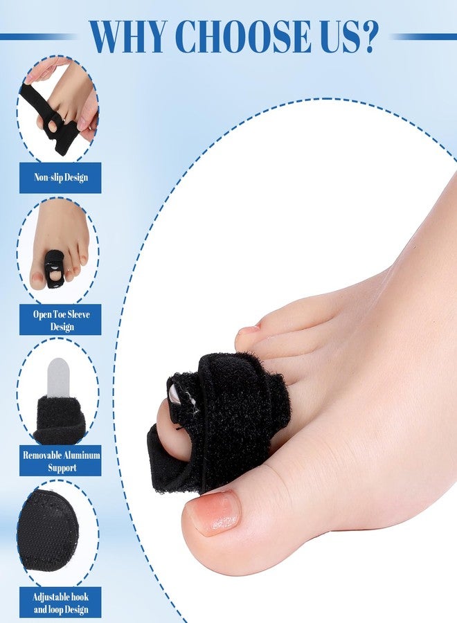 KFHENSOMR 4Pcs Fabric Hammer Toe Corrector Reusable Fabric Buddy Toe Wraps Straighteners for Bent Toes, Curled Toes, Crooked Toes, Broken Toes - Pain Relief and Support (Beige Black) - Image 5