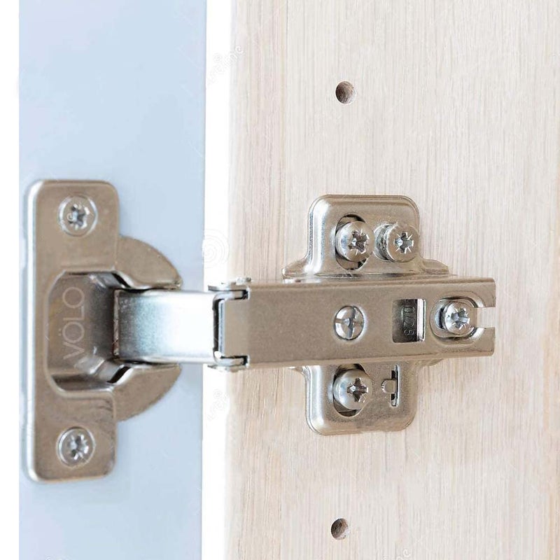 FURNEASER European Style Steel Auto Concealed Cabinet Hinges Pack of 5 Sets 0 Crank Full Overlay - Image 3