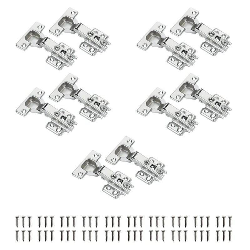 FURNEASER European Style Steel Auto Concealed Cabinet Hinges Pack of 5 Sets 0 Crank Full Overlay - Image 1