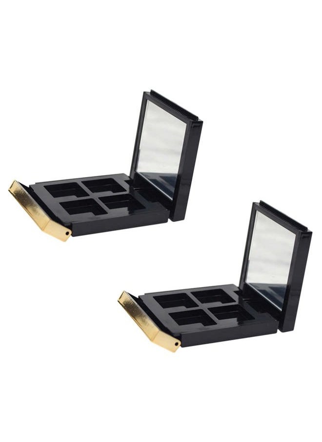 KALLORY - Empty Makeup Palette 2PCS Eyeshadow Makeup Palette with Mirror Plastic Cosmetic Storage Case for Makeup Eyeshadow Lipstick - Image 1