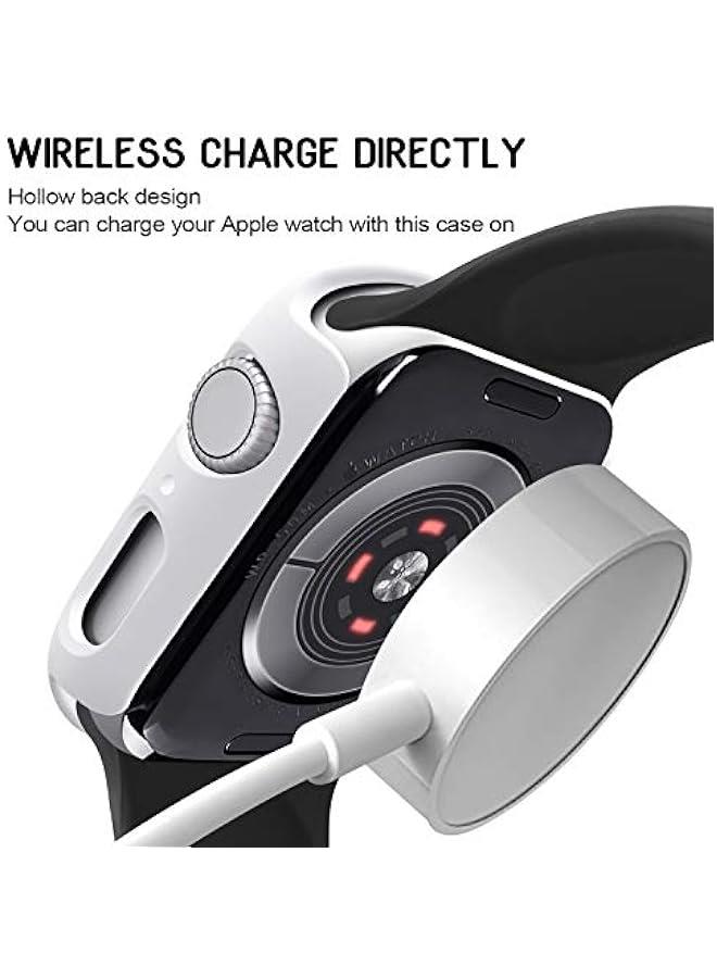 3 Pack Compatible Apple Watch Case 44mm Series 6/5/4 / SE, Hard PC Bumper Case Protective Cover Frame 【NO Screen Film】 Compatible iWatch Accessories 44mm, Starlight/White/Pink - Image 2