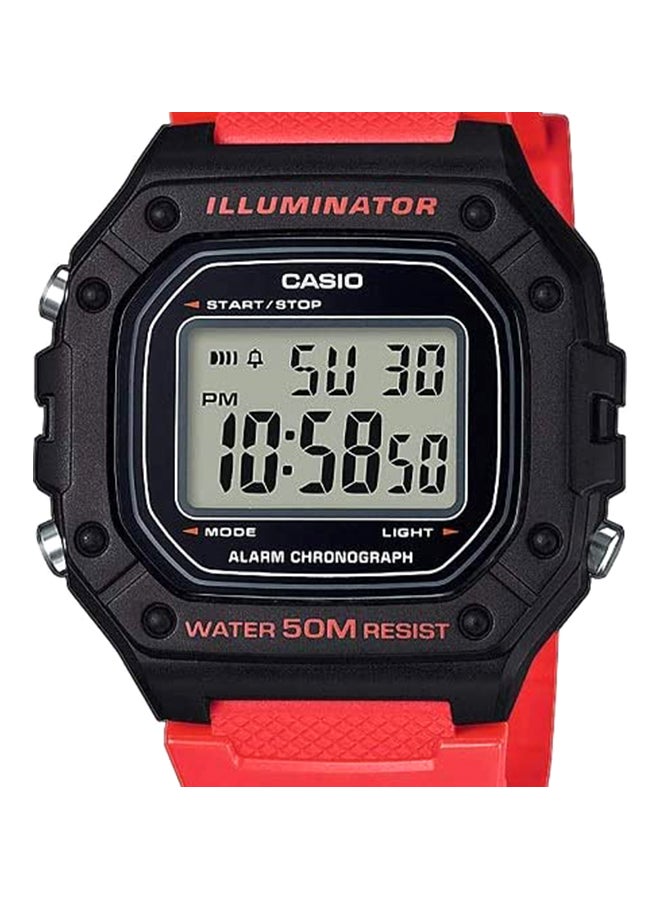 CASIO Men Water Resistant Digital Watch W-218H-4BVEF - 44 mm - Red - Image 5