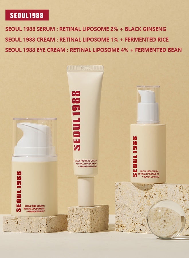 K-SECRET SEOUL1988 Retinal Serum & Cream Set – 2% Black Ginseng + 4% Fermented Bean Eye Cream + 1% Rice Cream - Image 1