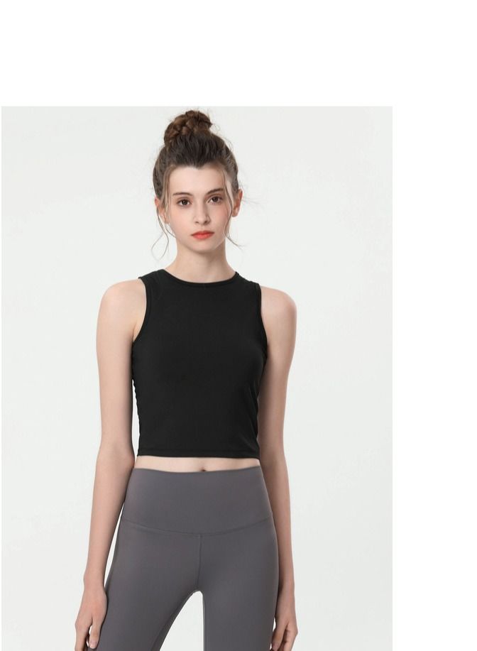 Loquat Yoga Sports Running Fitness Vest Black  - Image 1