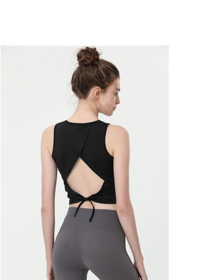 Loquat Yoga Sports Running Fitness Vest Black  - Image 2