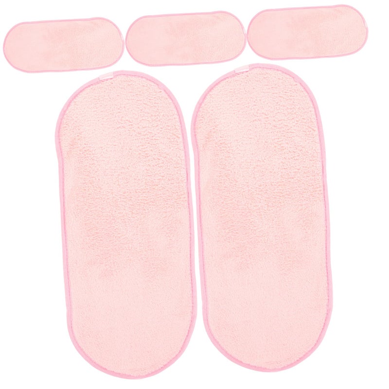 5 Pack Portable Soft Coral Fleece Makeup Cloths Absorbent Lightweight Face Towels For Women Camping - Image 3