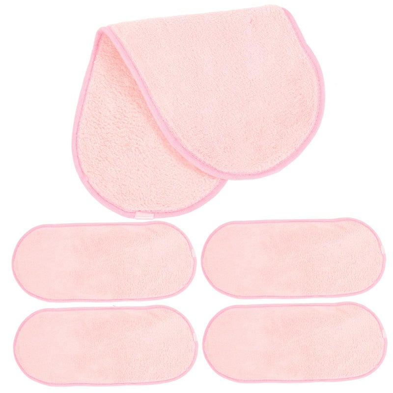 5 Pack Portable Soft Coral Fleece Makeup Cloths Absorbent Lightweight Face Towels For Women Camping - Image 5