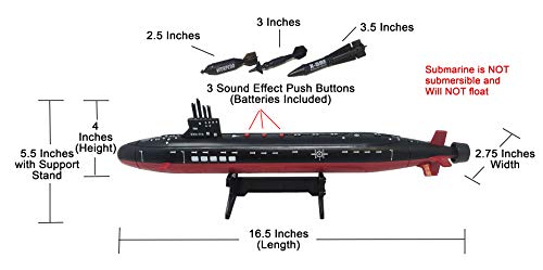 Toy Essentials 165 Inch Toy Black Submarine with Sound Effects and Torpedo - Image 5